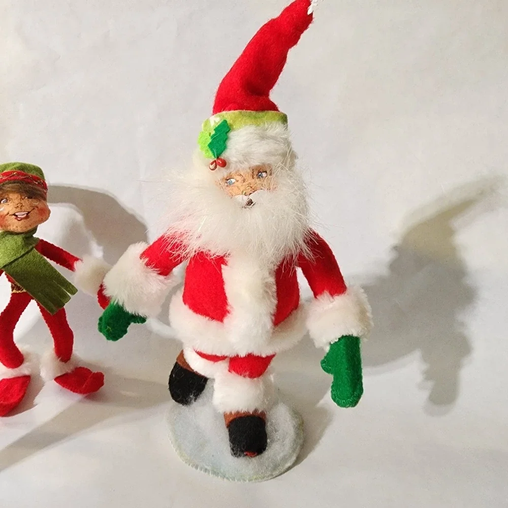 Annalee Christmas Set‎ - Santa, Elf, Reindeer & Yorkie Dog - Retired